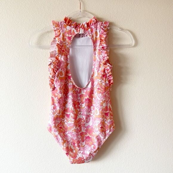 Janie and Jack Floral Ruffle Trim Swimsuit - Picture 6 of 11